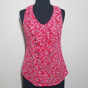 Anthro Edme Esyllte Red Sleeveless Button Blouse 6